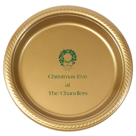 Personalized Traditional Wreath Plastic Plates